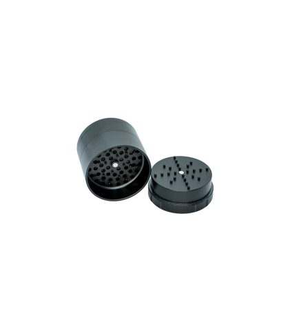 Stache 4 piece grinder black with top off