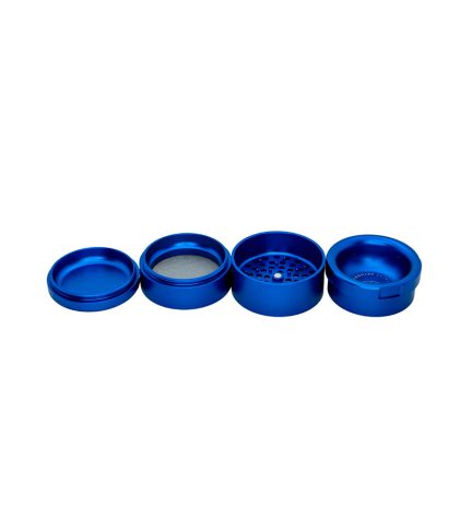 Stache 4 piece grinder blue broken down into 4 pieces