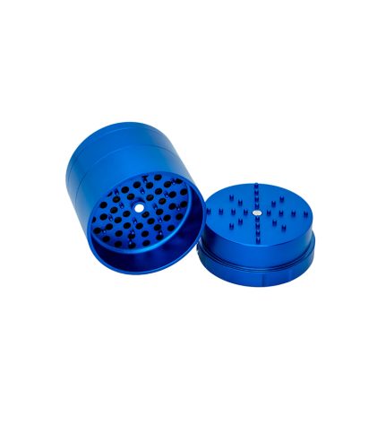 Stache 4 piece grinder blue with top off