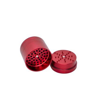 Stache 4 piece grinder red with top off