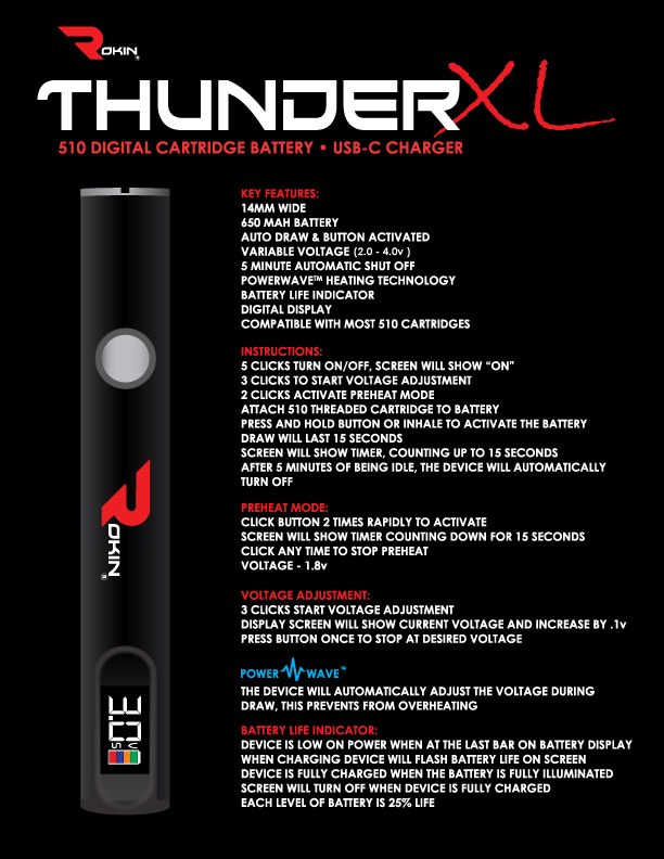 Instruction Manual Thunder XL 2024